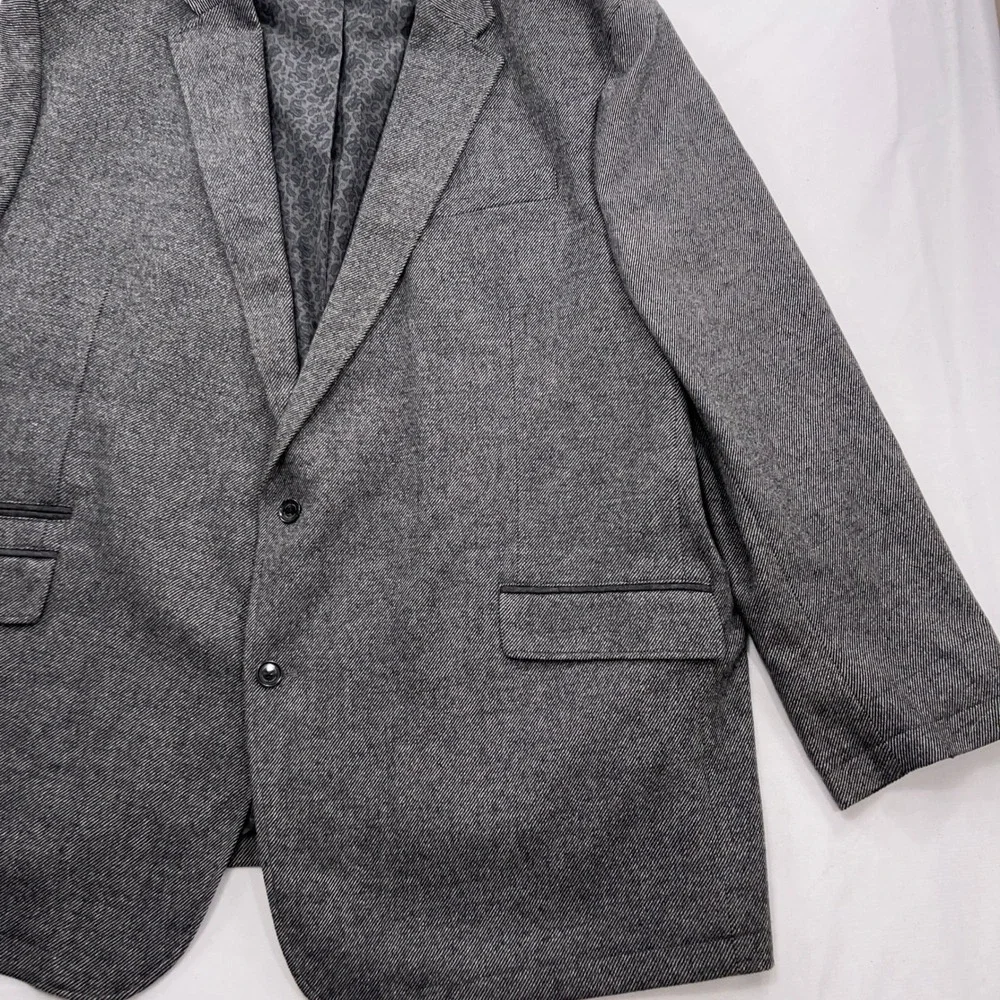 Joseph Abboud Sport Coat Classic Fit Wool Blend Herringbone Grey Mens 3X